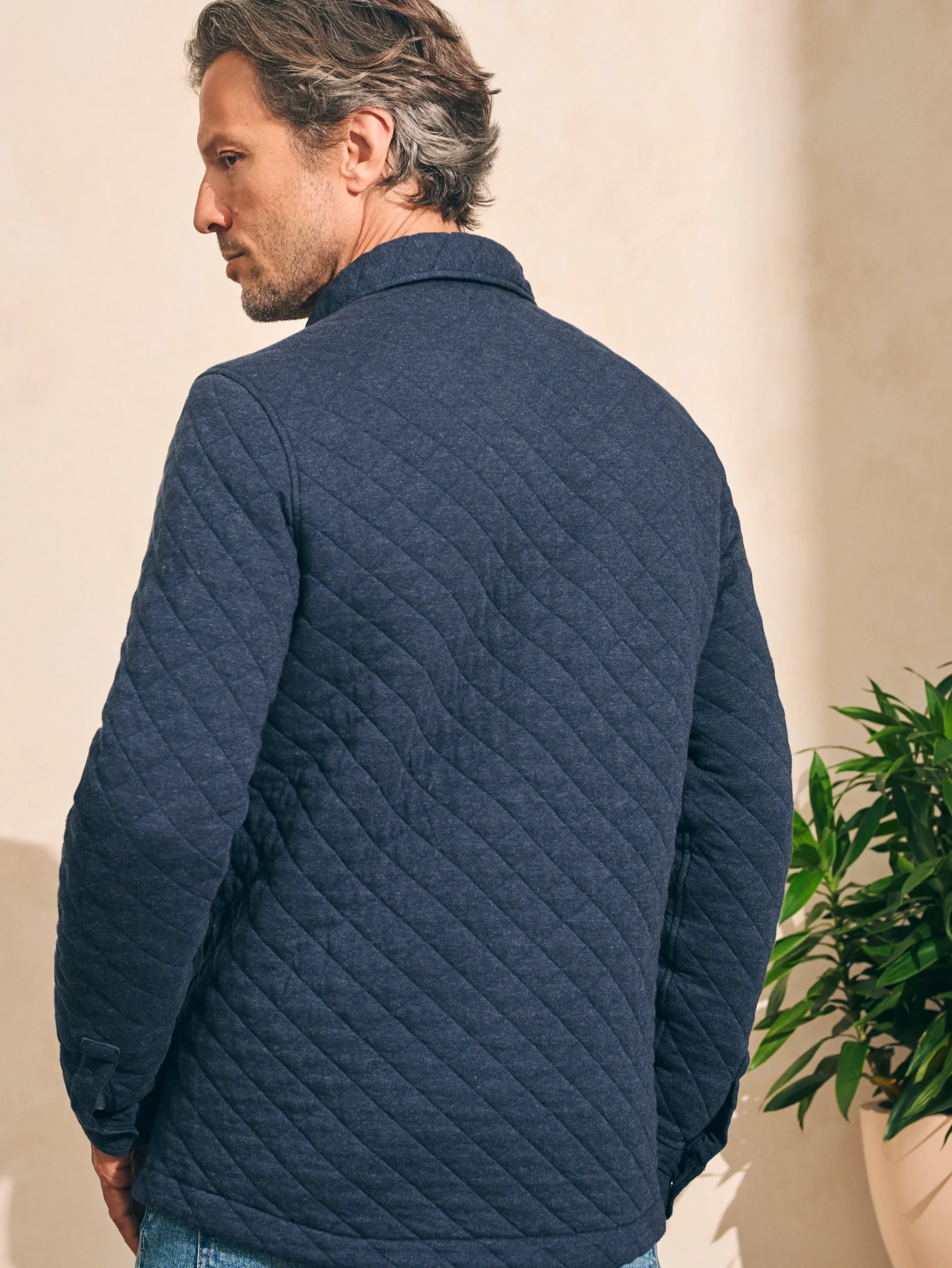 Jackets & Vests^Faherty Brand Epic Quilted Fleece CPO (Tall) - Navy Melange