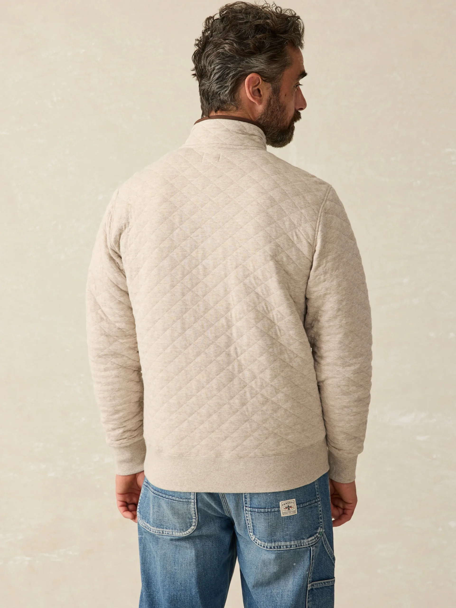 Jackets & Vests^Faherty Brand Epic Quilted Fleece Pullover - Oatmeal Melange