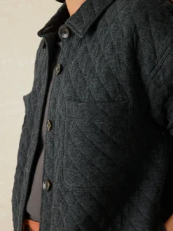 Blazers & Outerwear^Faherty Brand Epic Quilted Fleece Shirt Jacket - Black Heather