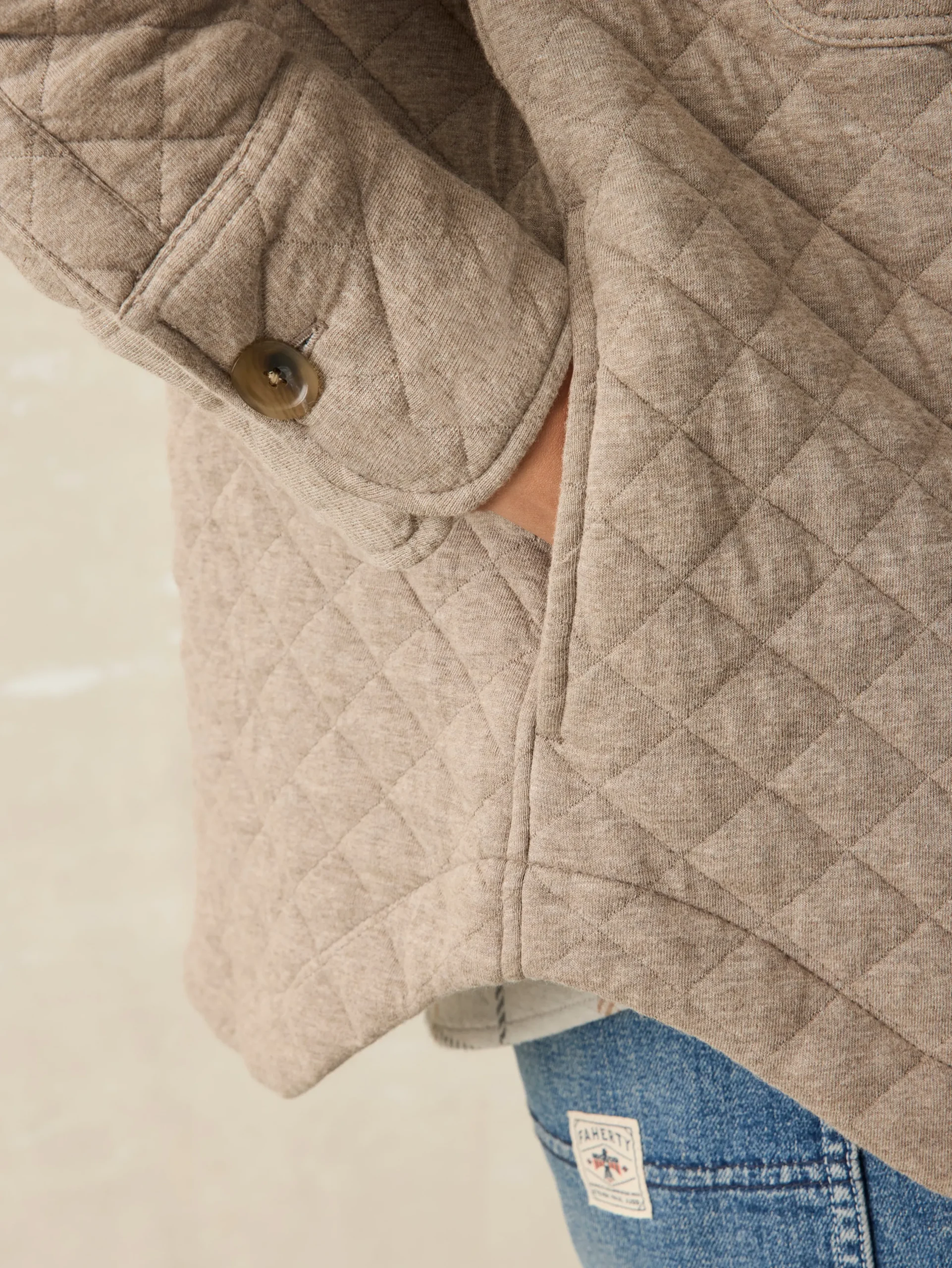 Blazers & Outerwear^Faherty Brand Epic Quilted Fleece Shirt Jacket - Mink Heather