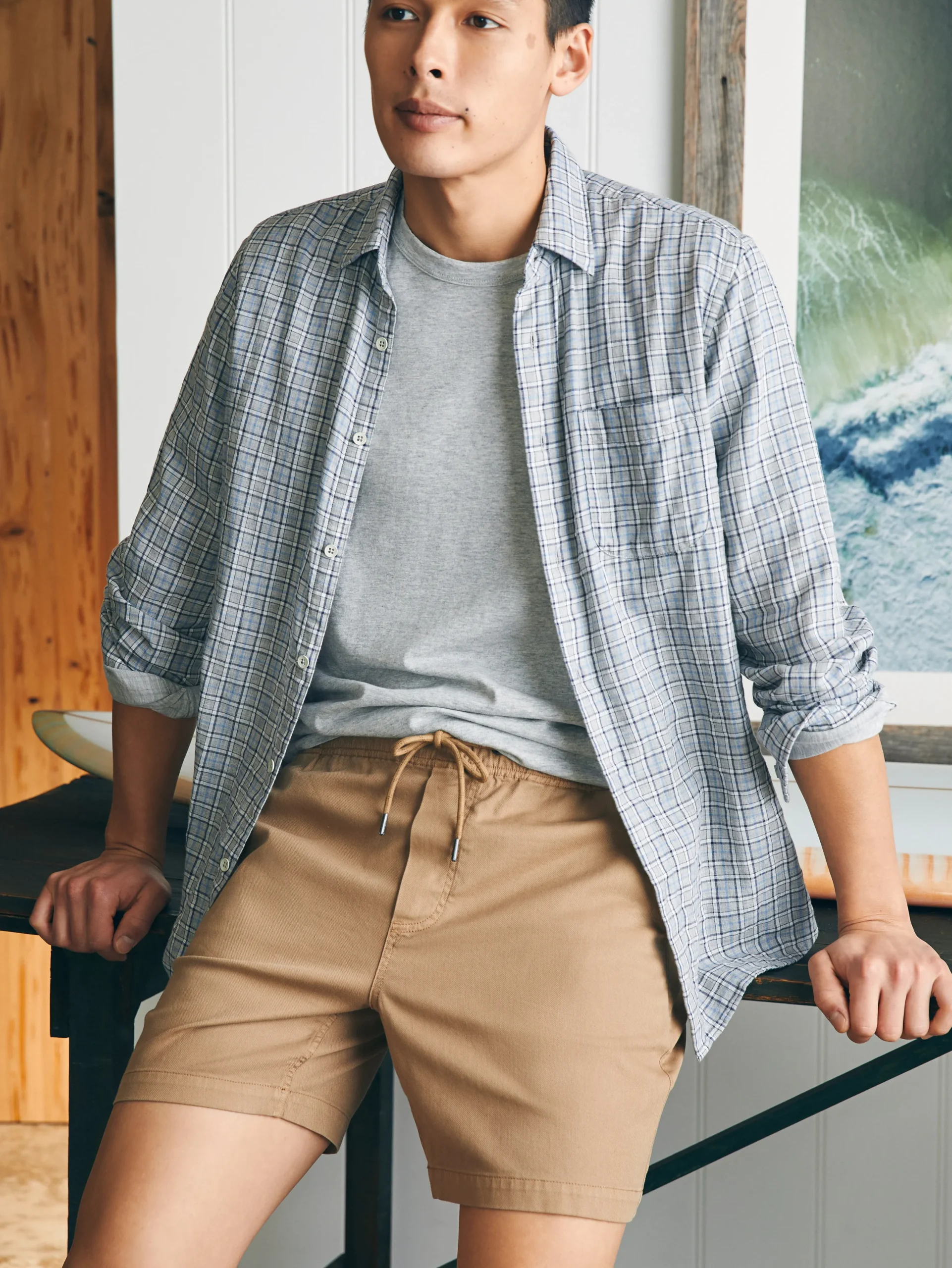 Shorts^Faherty Brand Essential Drawstring Short (6.5" Inseam) - Oakwood