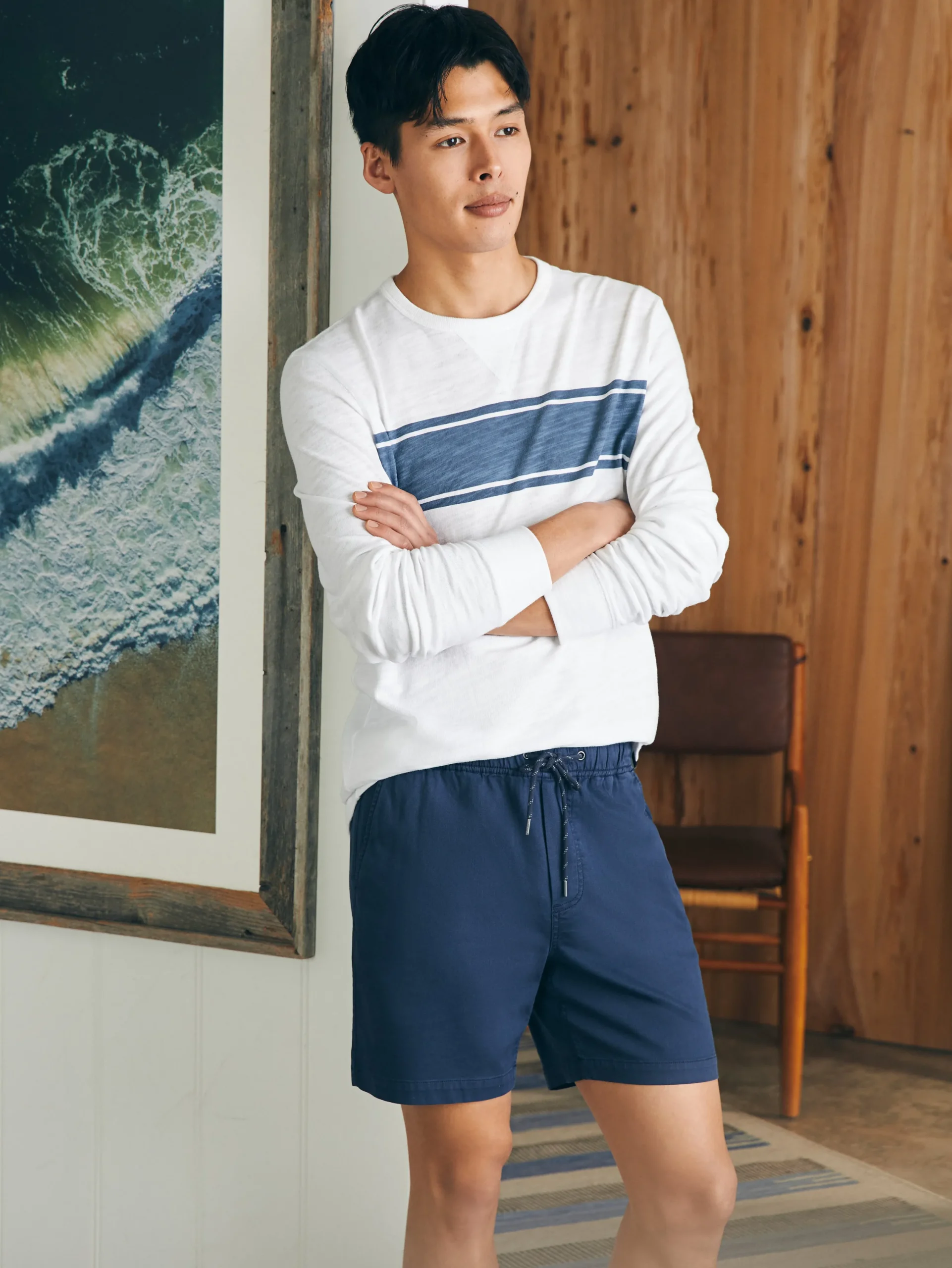 Shorts^Faherty Brand Essential Drawstring Short (6.5" Inseam) - Washed Navy