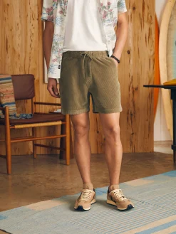 Shorts^Faherty Brand Essential Italian Knit Cord Short (6" Inseam) - Surplus Olive
