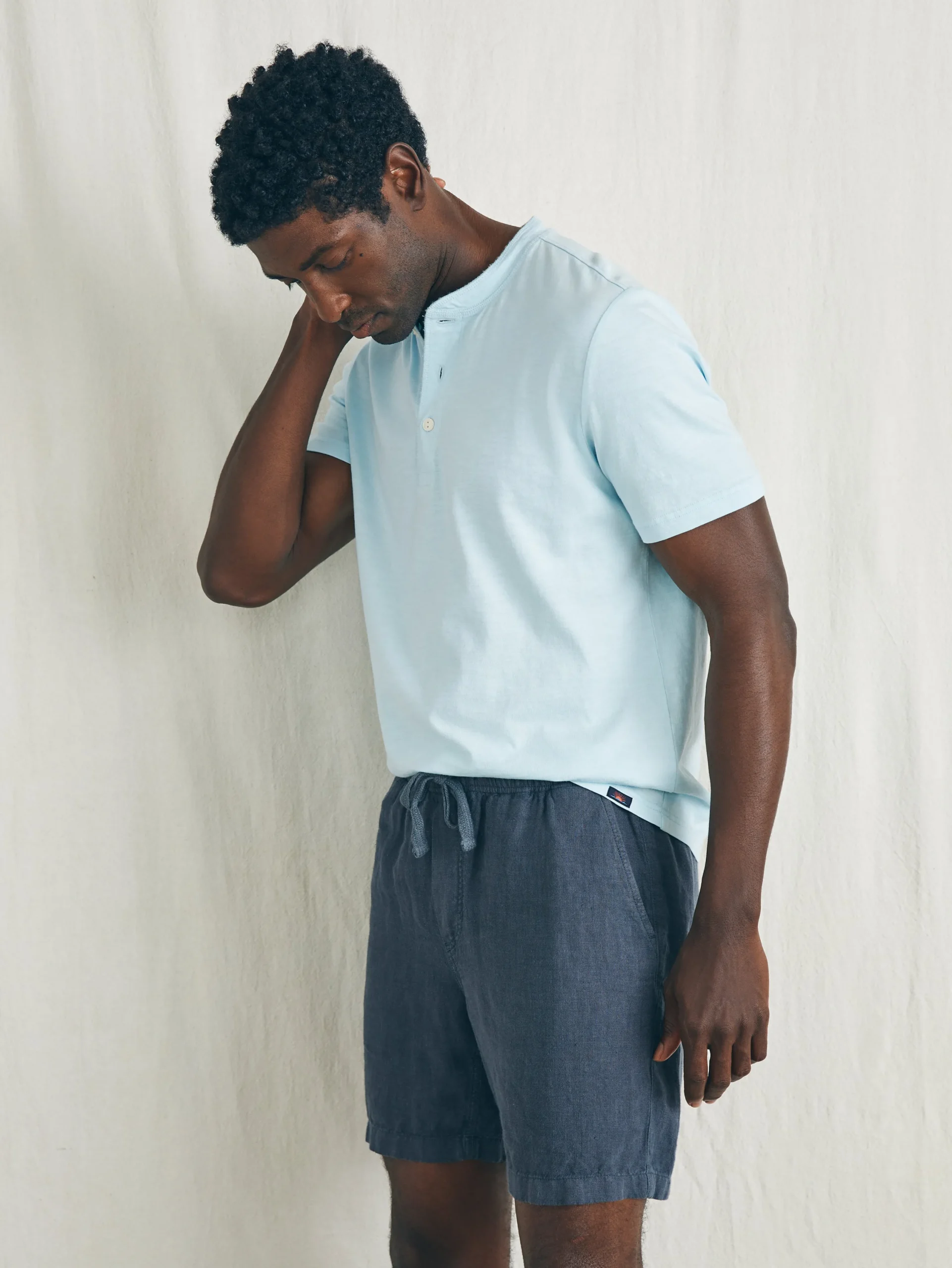 Shorts^Faherty Brand Essential Linen Short (6.5" Inseam) - Look Out Navy