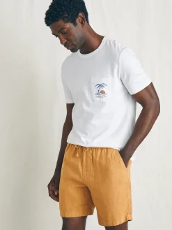 Shorts^Faherty Brand Essential Linen Short (6.5" Inseam) - Sunset Gold