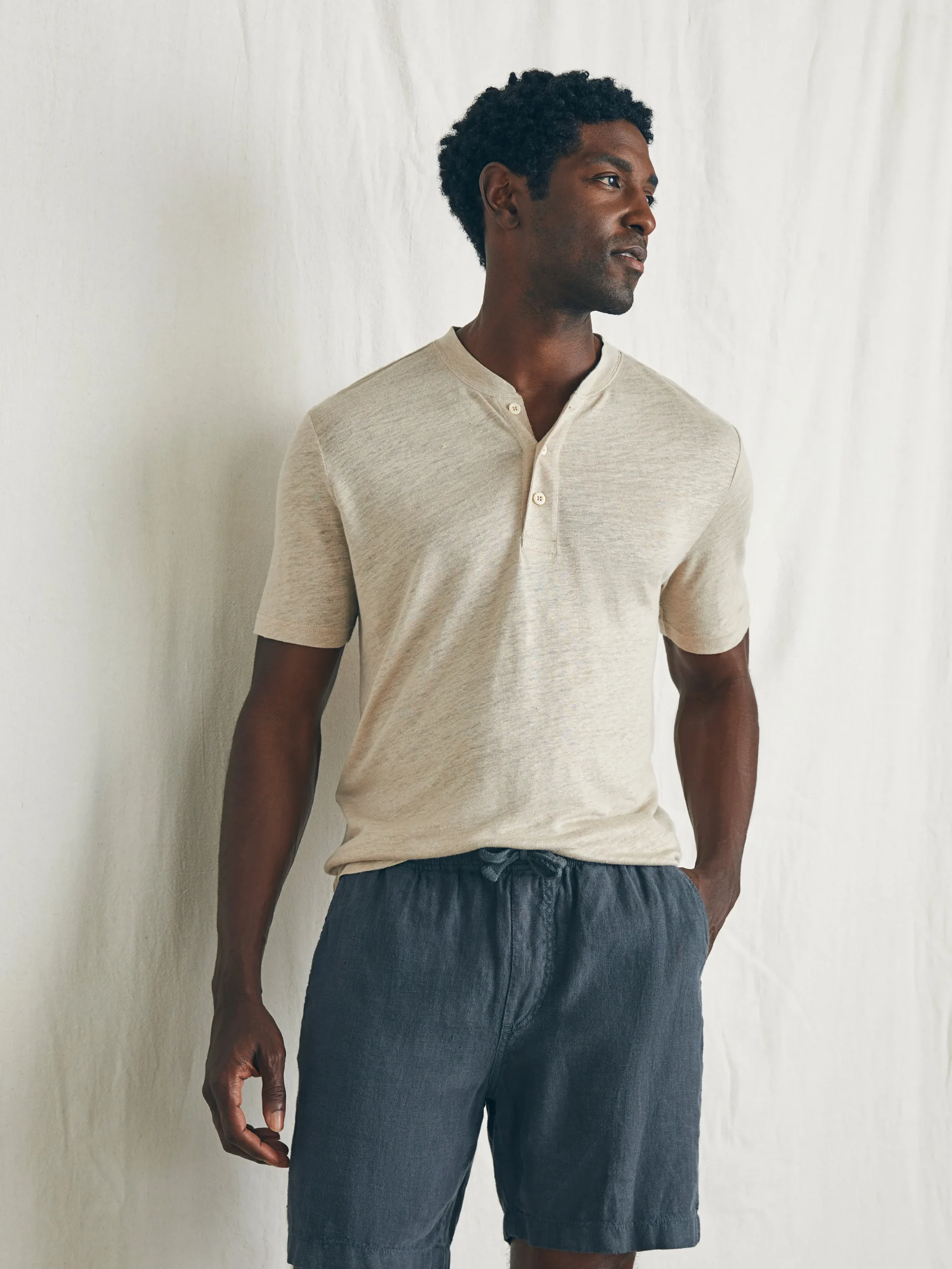 Shorts^Faherty Brand Essential Linen Short (6.5" Inseam) - Washed Black