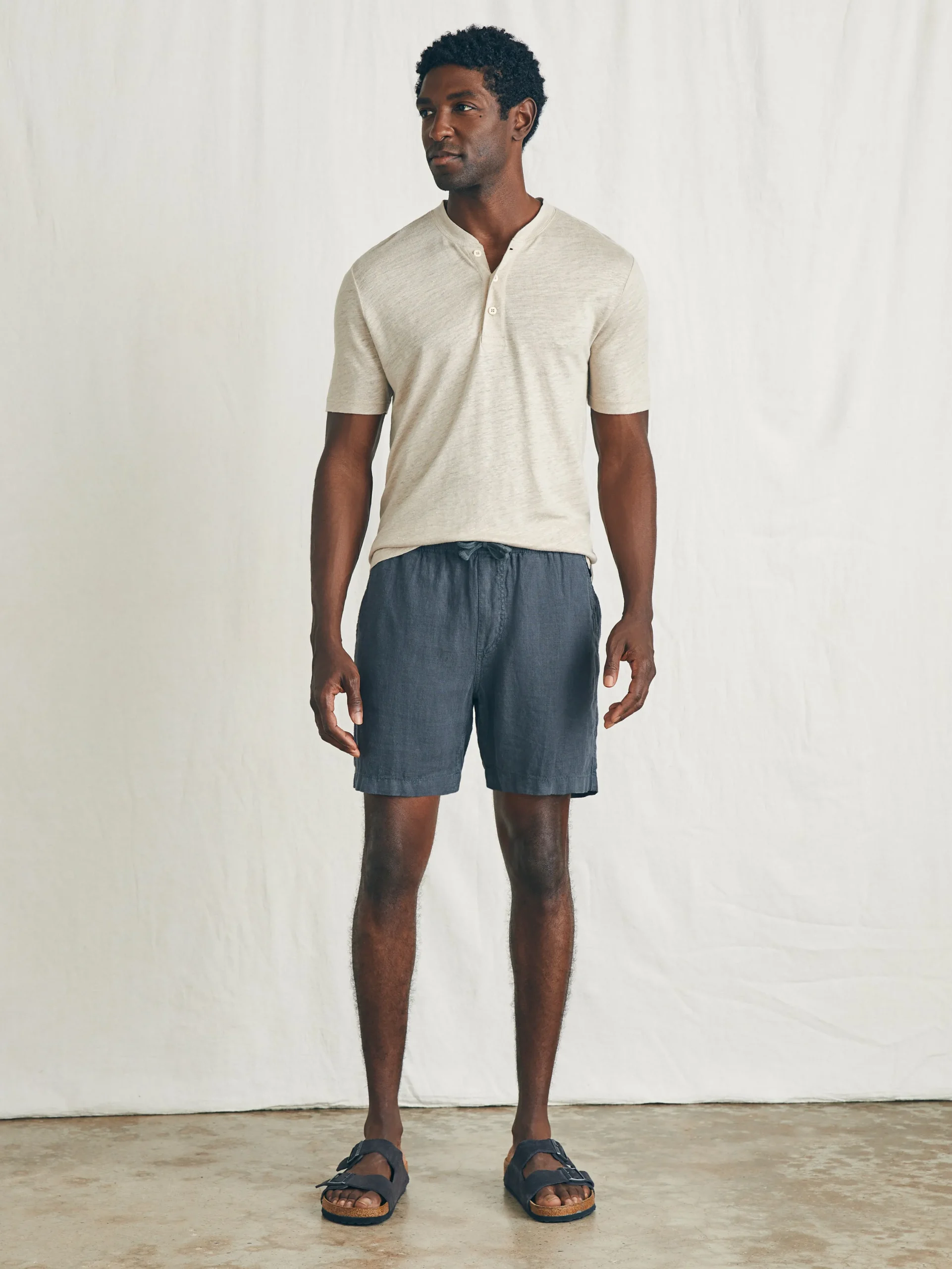 Shorts^Faherty Brand Essential Linen Short (6.5" Inseam) - Washed Black