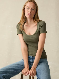 T-Shirts^Faherty Brand Freestyle Rib Knit Tee - Beetle