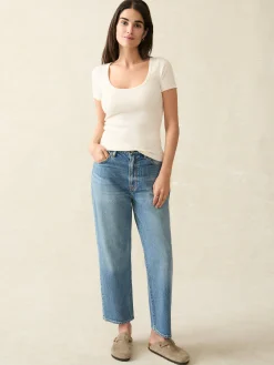 T-Shirts^Faherty Brand Freestyle Rib Knit Tee - Egret