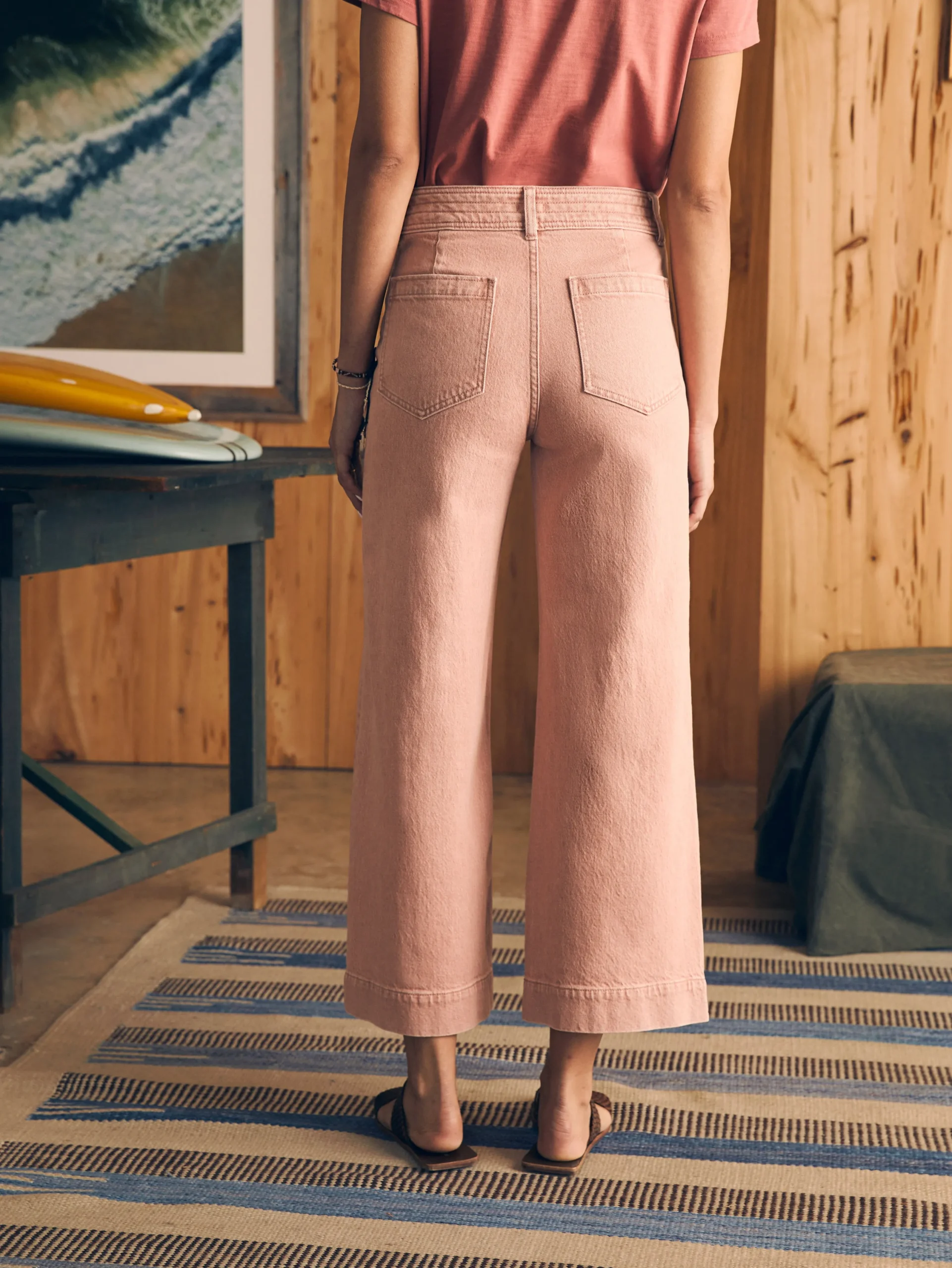 Pants|Jeans^Faherty Brand Harbor Crop Jean - Clay Pink Wash