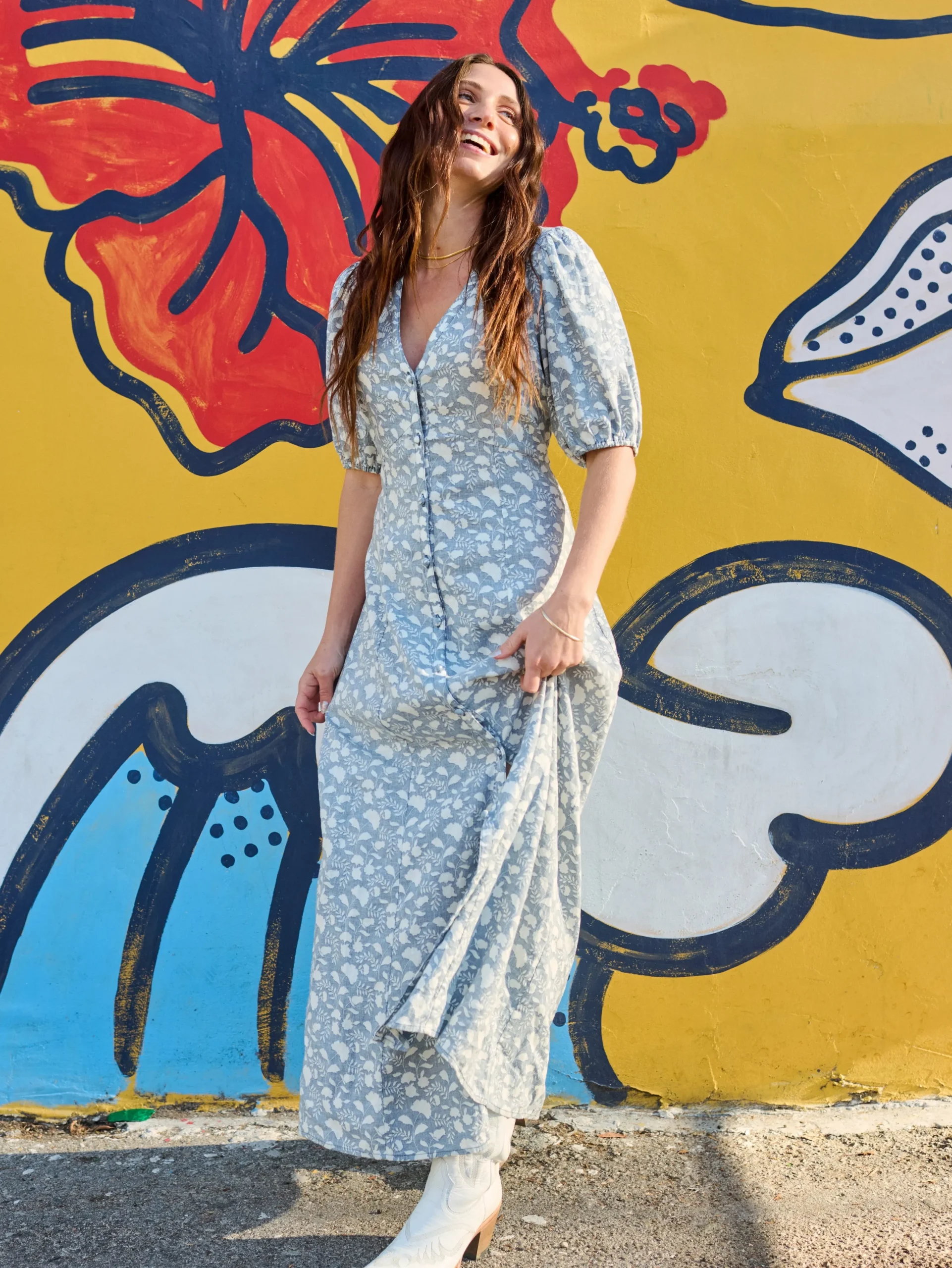 Dresses^Faherty Brand Havana Dress - Indigo Echo Floral