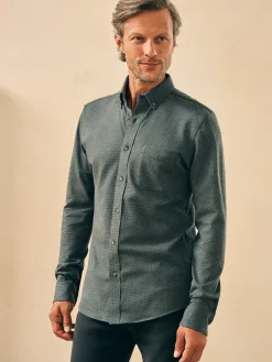 Shirts^Faherty Brand Houndstooth Knit Shirt - Charcoal Houndstooth