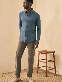 Shirts^Faherty Brand Houndstooth Knit Shirt - Navy Houndstooth