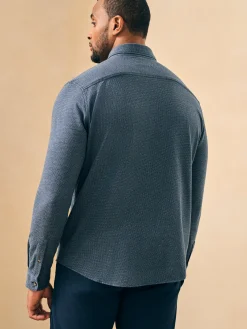 Shirts^Faherty Brand Houndstooth Knit Shirt - Navy Houndstooth
