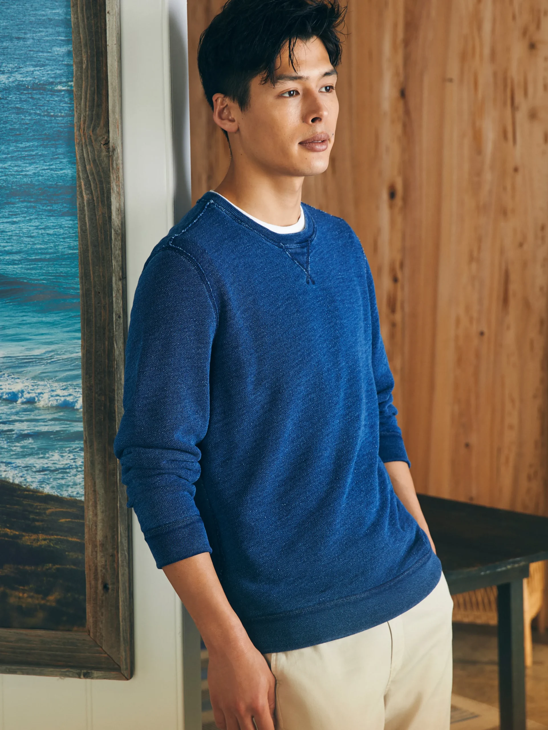 Hoodies & Sweatshirts^Faherty Brand Indigo Crewneck - Midnight Indigo Wash