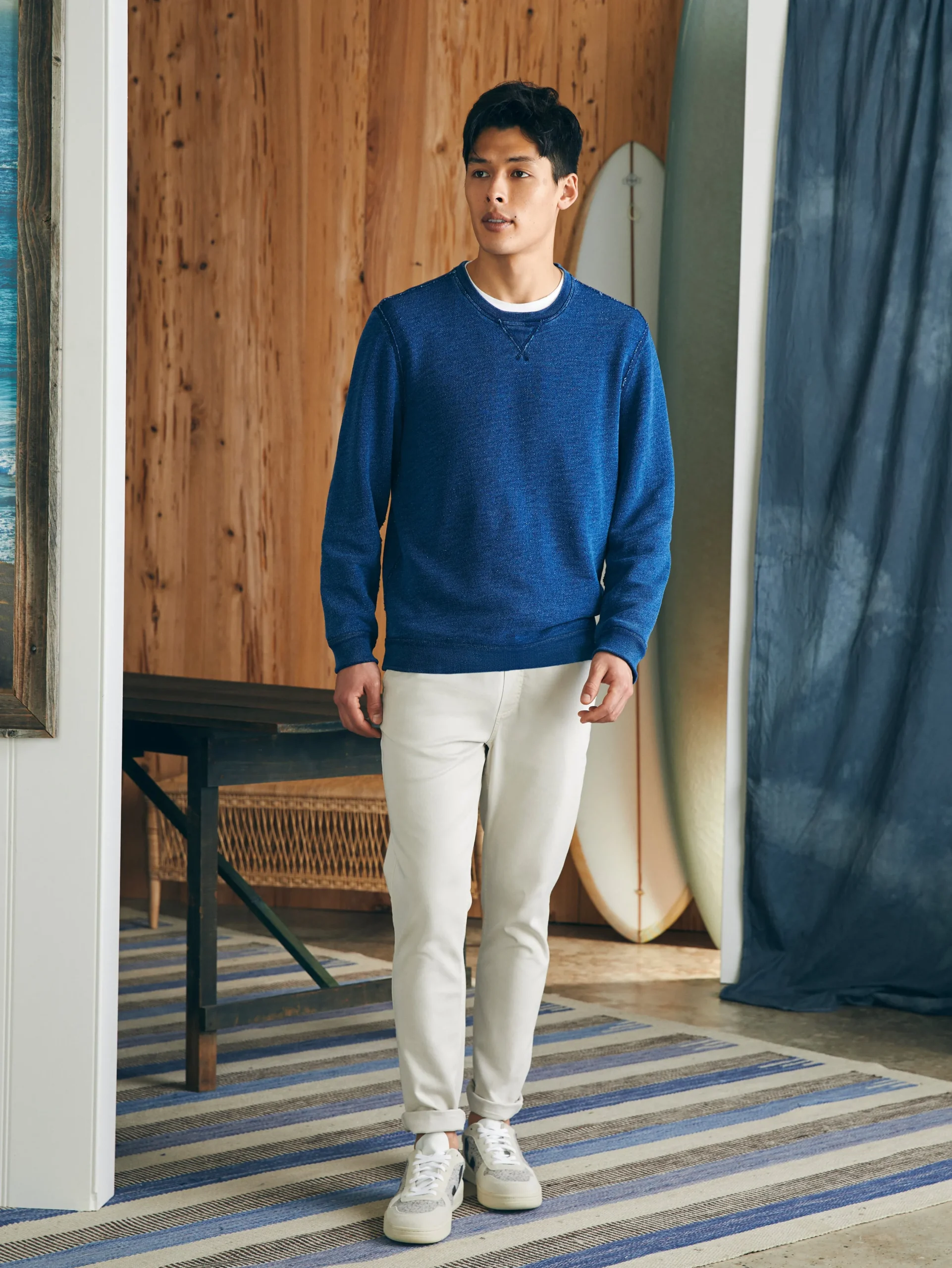 Hoodies & Sweatshirts^Faherty Brand Indigo Crewneck - Midnight Indigo Wash