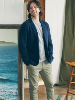 Blazers^Faherty Brand Inlet Knit Blazer - Hendricks Indigo Wash