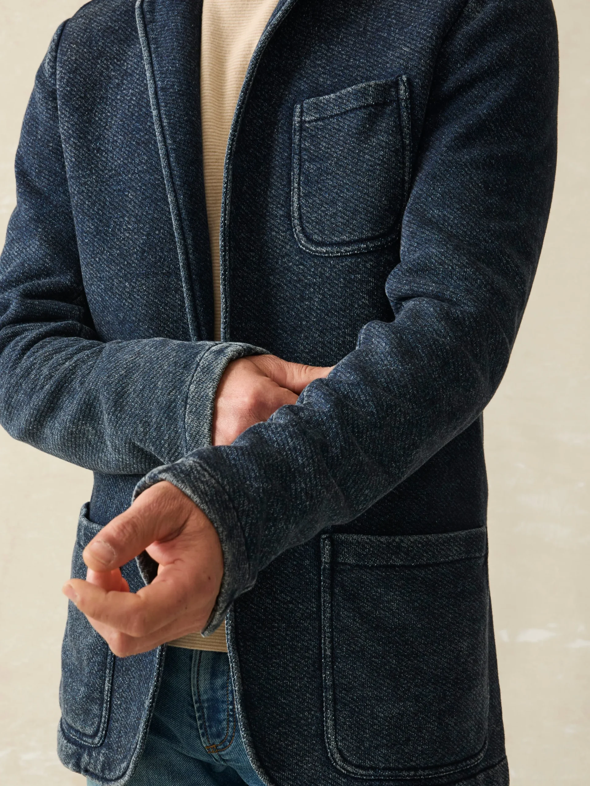 Blazers^Faherty Brand Inlet Knit Blazer - Hendricks Indigo Wash