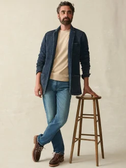 Blazers^Faherty Brand Inlet Knit Blazer - Hendricks Indigo Wash