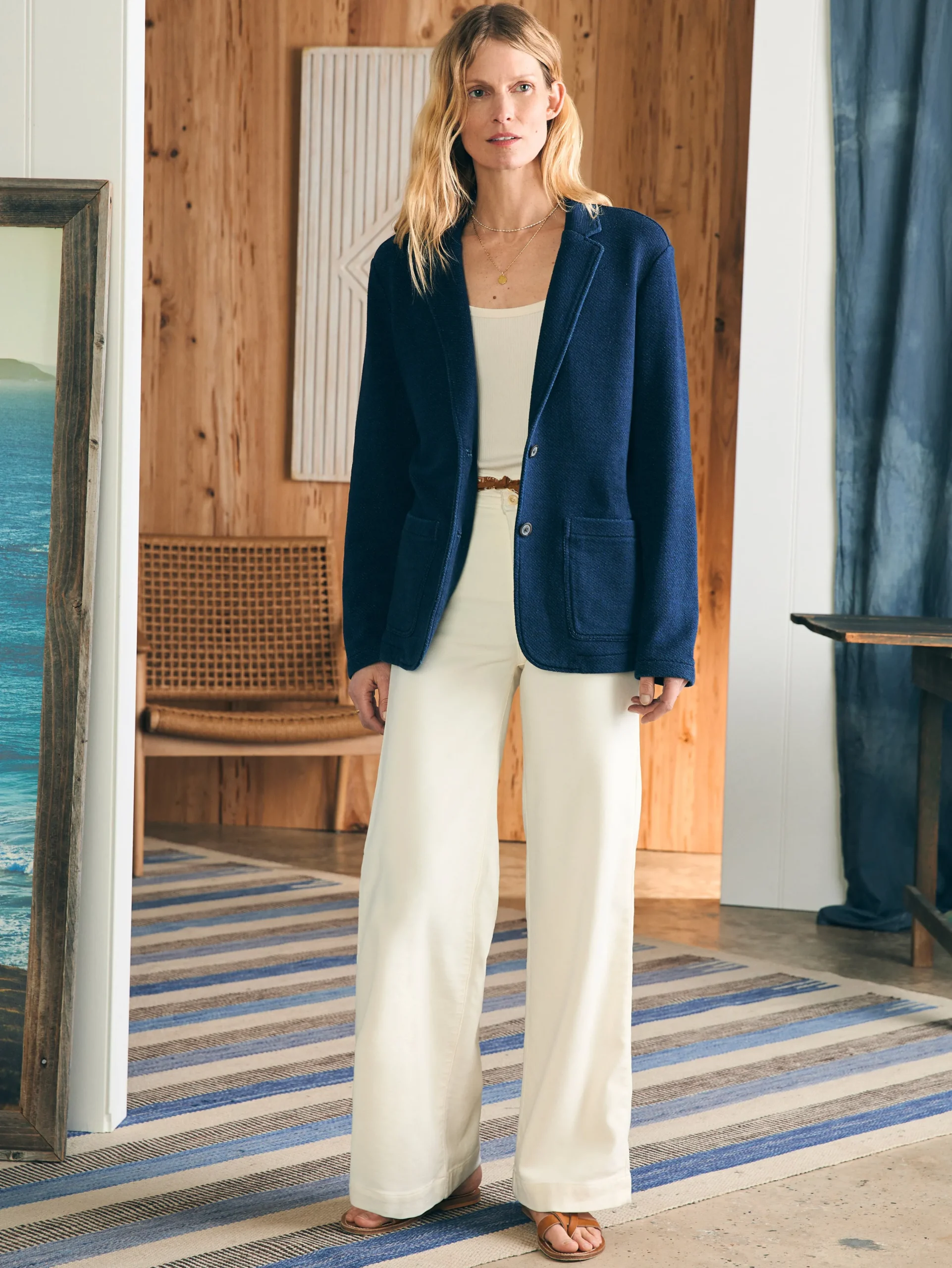 Blazers & Outerwear^Faherty Brand Inlet Knit Blazer - Hendricks Indigo Wash