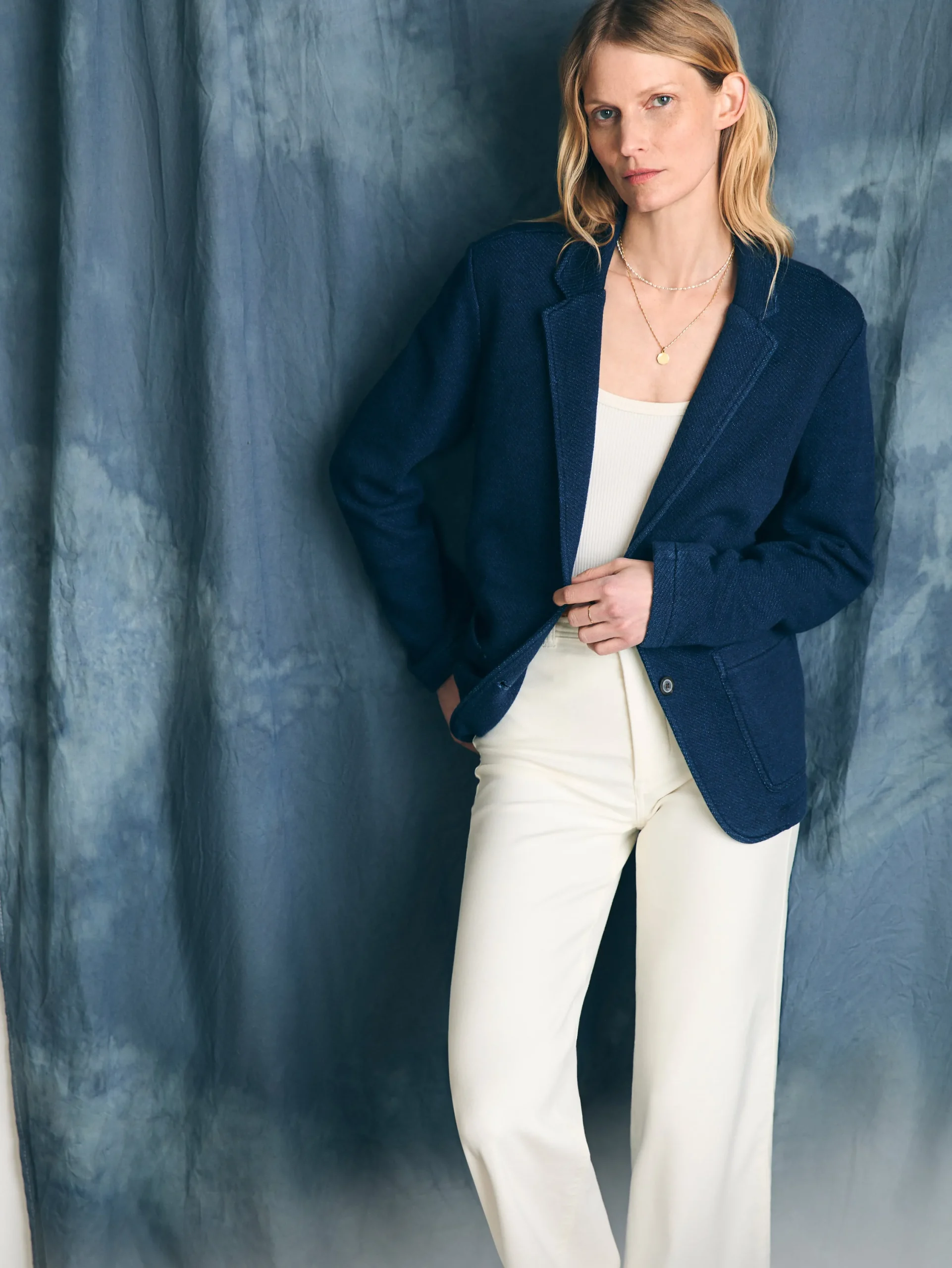 Blazers & Outerwear^Faherty Brand Inlet Knit Blazer - Hendricks Indigo Wash