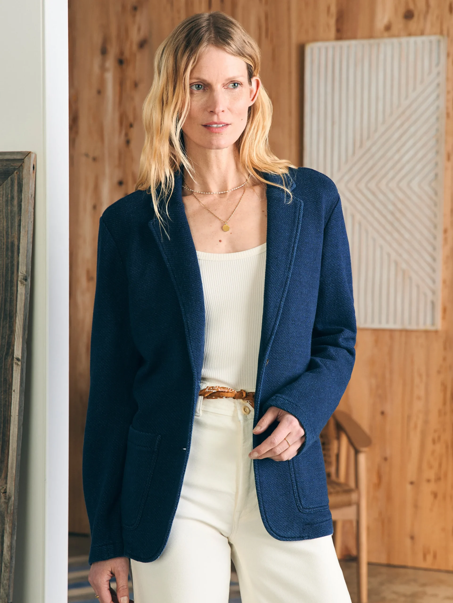 Blazers & Outerwear^Faherty Brand Inlet Knit Blazer - Hendricks Indigo Wash