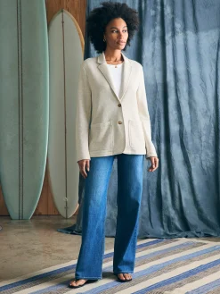 Blazers & Outerwear^Faherty Brand Inlet Knit Blazer - Light Oatmeal Melange