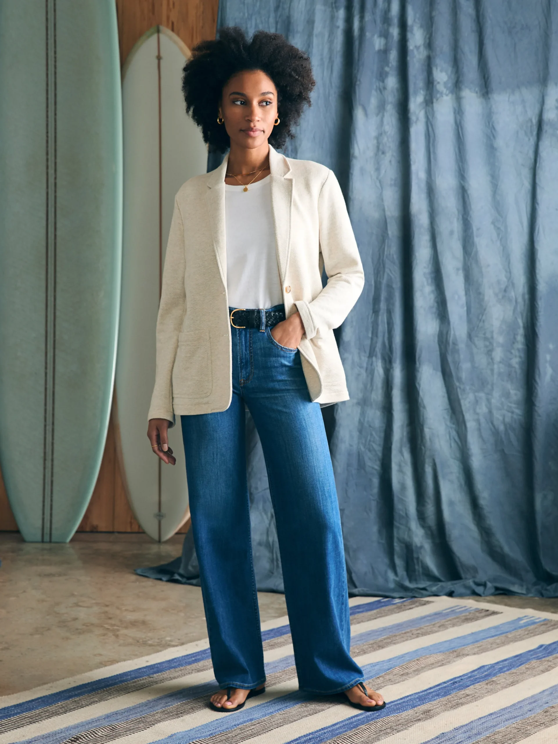 Blazers & Outerwear^Faherty Brand Inlet Knit Blazer - Light Oatmeal Melange