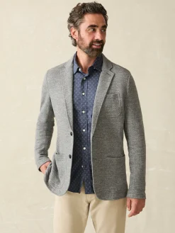 Blazers^Faherty Brand Inlet Knit Blazer - Medium Grey Melange