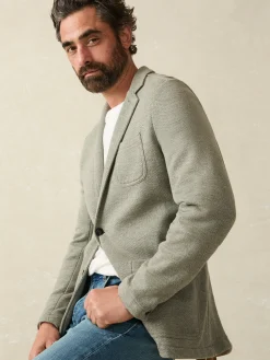 Blazers^Faherty Brand Inlet Knit Blazer - Olive Brush Melange