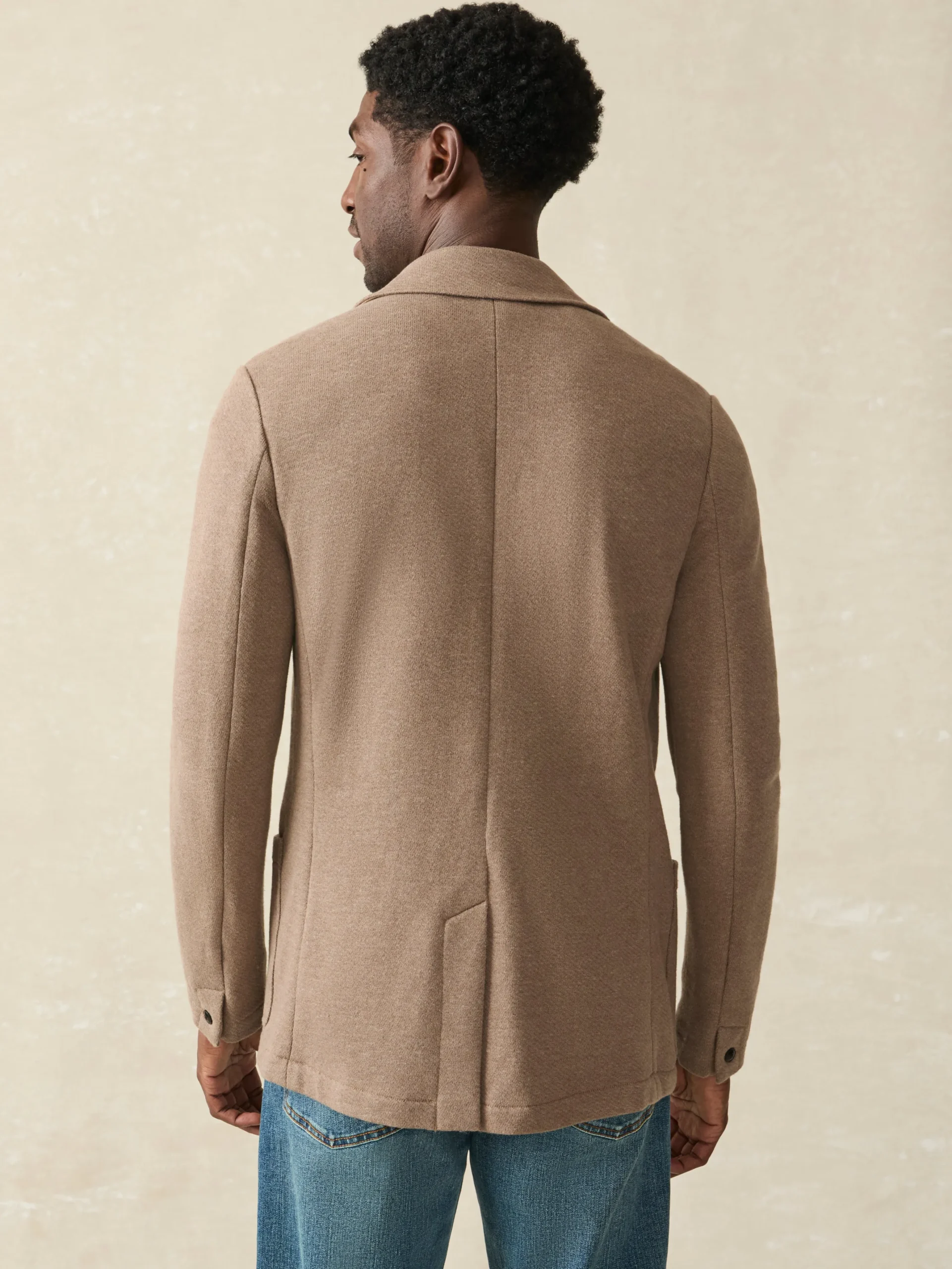 Blazers^Faherty Brand Inlet Knit Blazer - Walnut Melange