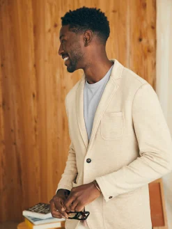 Blazers^Faherty Brand Inlet Knit Blazer (Short) - Khaki Fields Melange