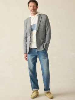 Blazers^Faherty Brand Inlet Knit Blazer (Short) - Heather Grey