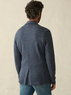 Blazers^Faherty Brand Inlet Knit Blazer (Tall) - Deep Navy Melange