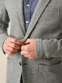 Blazers^Faherty Brand Inlet Knit Blazer (Tall) - Medium Grey Melange