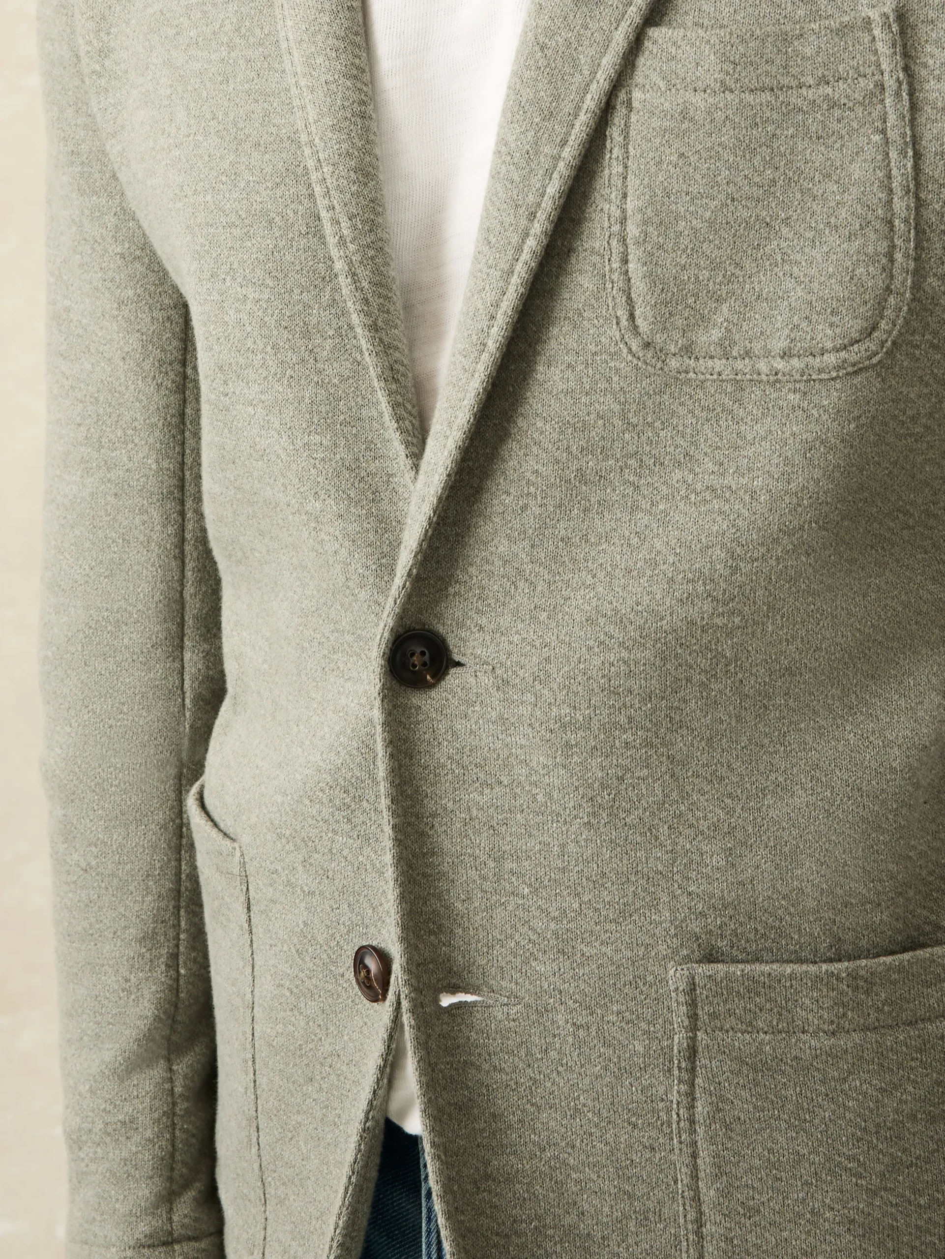 Blazers^Faherty Brand Inlet Knit Blazer (Tall) - Olive Brush Melange