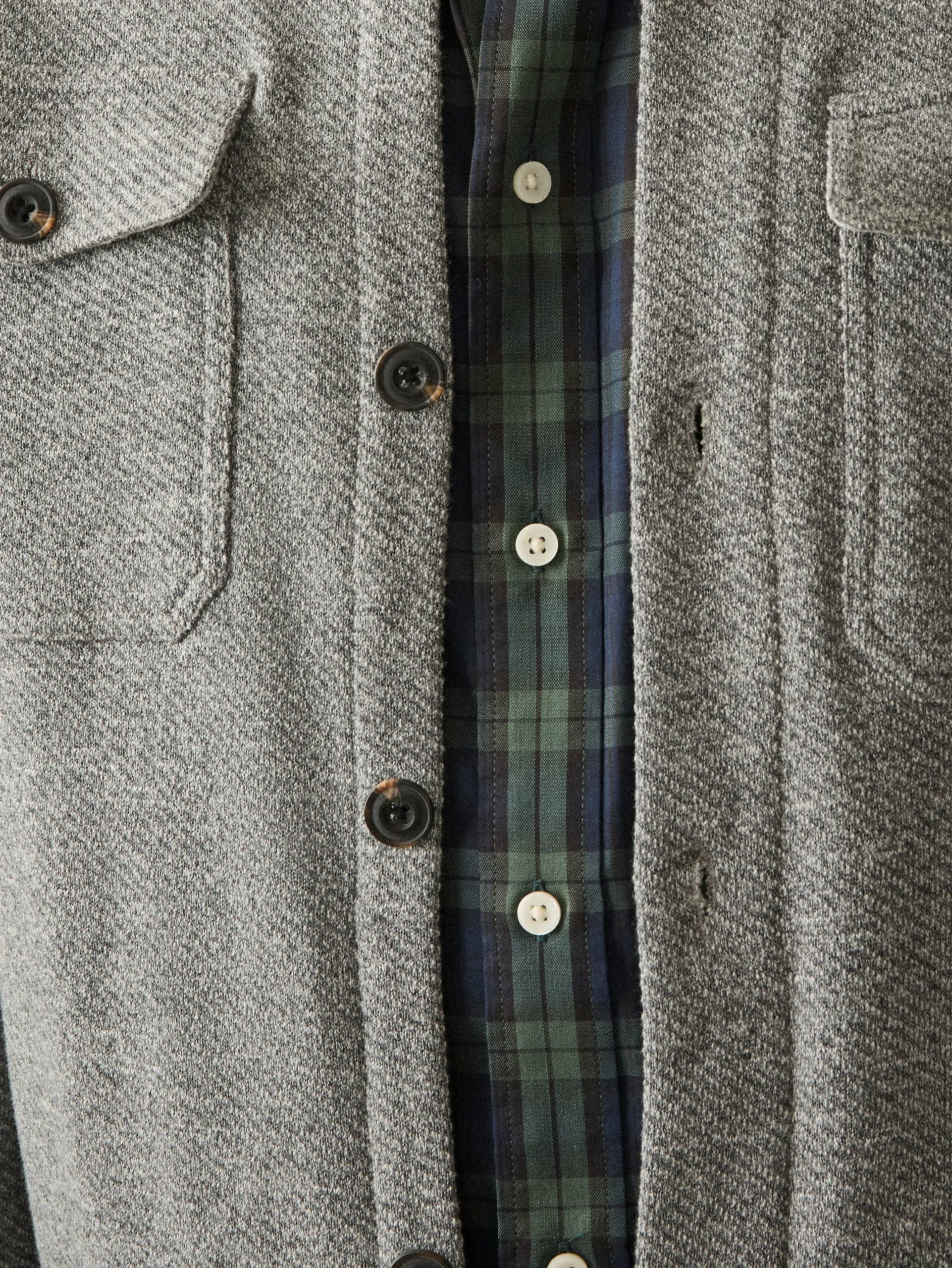 Jackets & Vests^Faherty Brand Inlet Knit CPO - Medium Grey Melange
