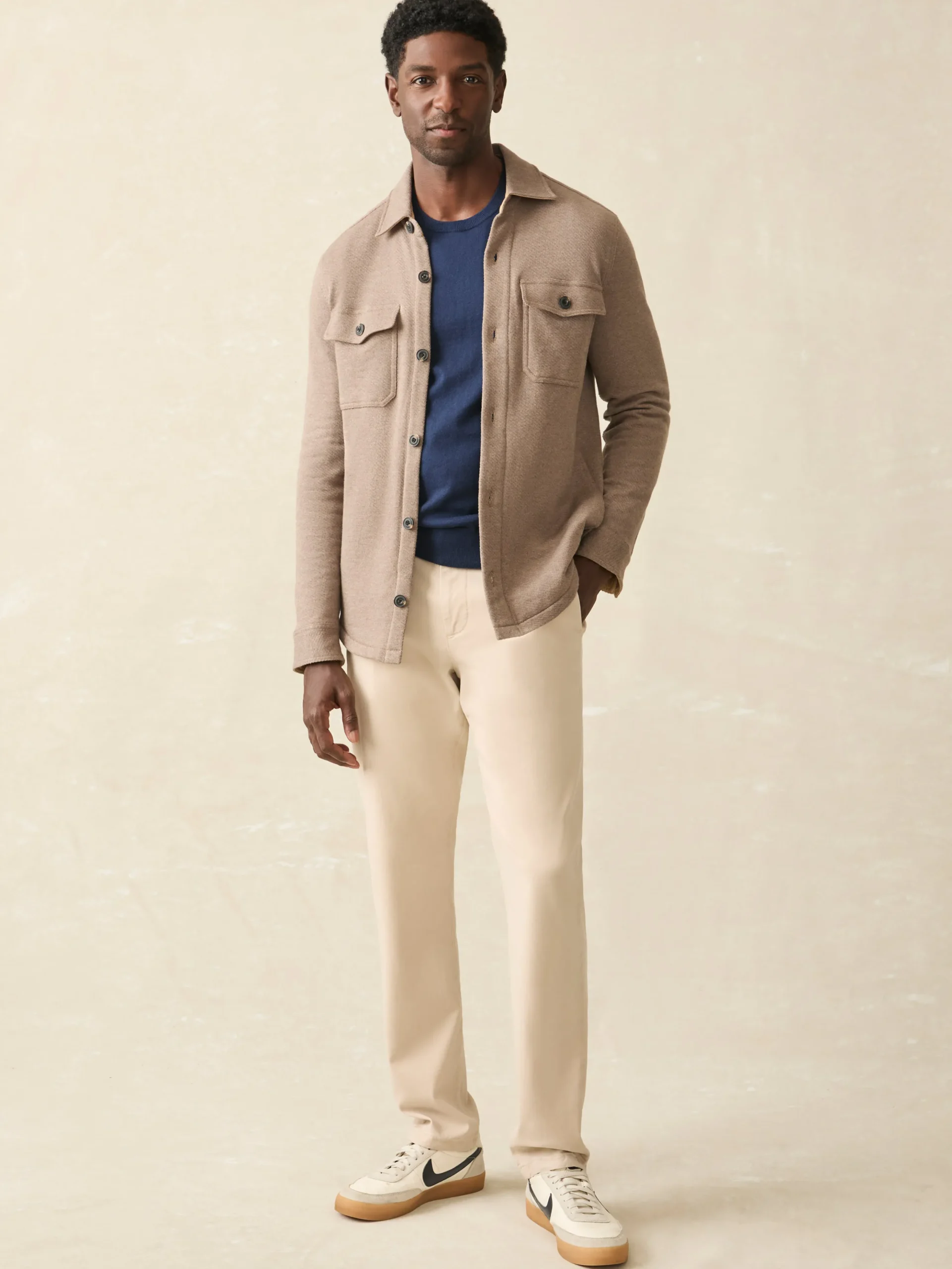 Jackets & Vests^Faherty Brand Inlet Knit CPO - Walnut Melange