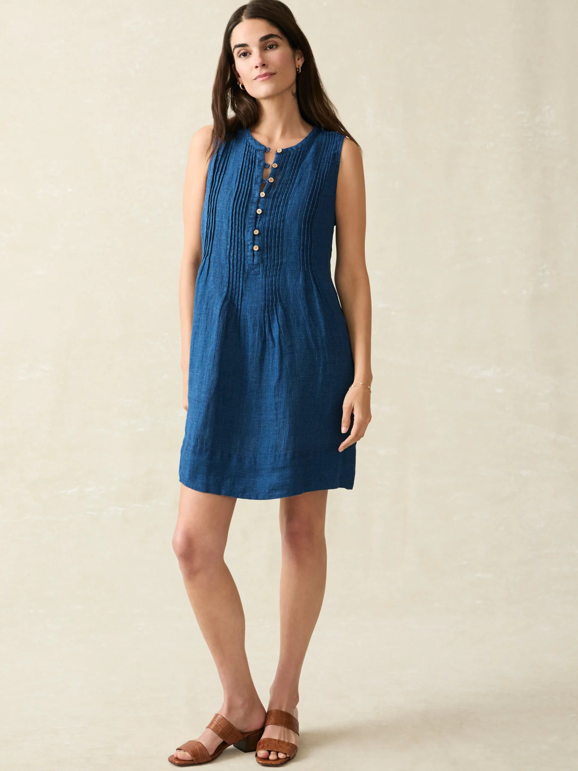 Dresses^Faherty Brand Isha Basketweave Dress - Indigo