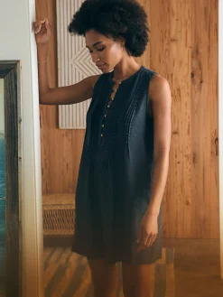 Dresses^Faherty Brand Isha Basketweave Dress - Washed Black