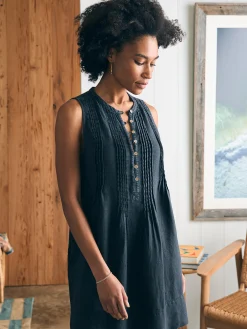 Dresses^Faherty Brand Isha Basketweave Dress - Washed Black