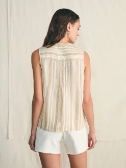 Shirts & Tops^Faherty Brand Isha Top - Natural Bombay Stripe