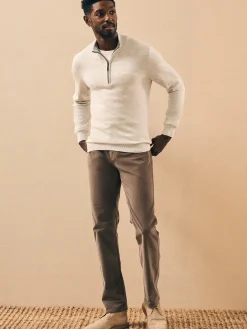 Sweaters^Faherty Brand Jackson Quarter Zip Sweater - Ivory Ice Heather