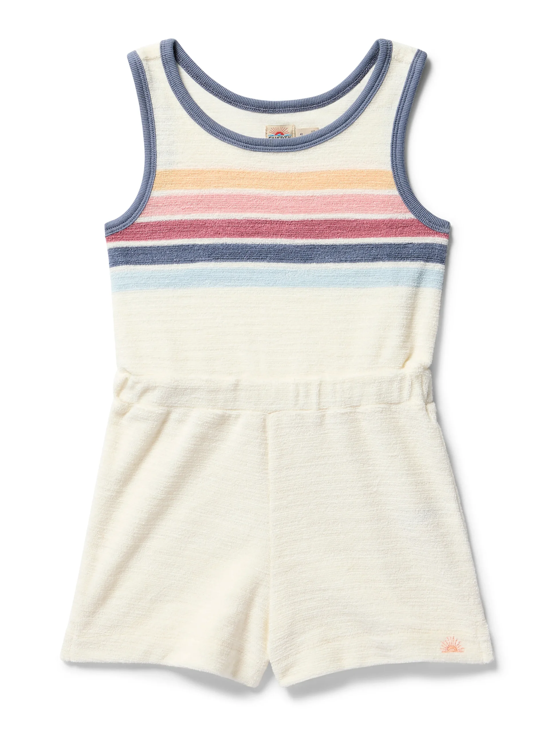 Kids^Faherty Brand Kids Cabana Towel Terry Romper - Seacoast Skyline Stripe