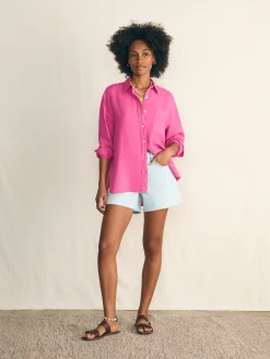 Shirts & Tops^Faherty Brand Laguna Linen Relaxed Shirt - Cone Flower