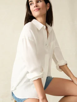 Shirts & Tops^Faherty Brand Laguna Linen Relaxed Shirt - White