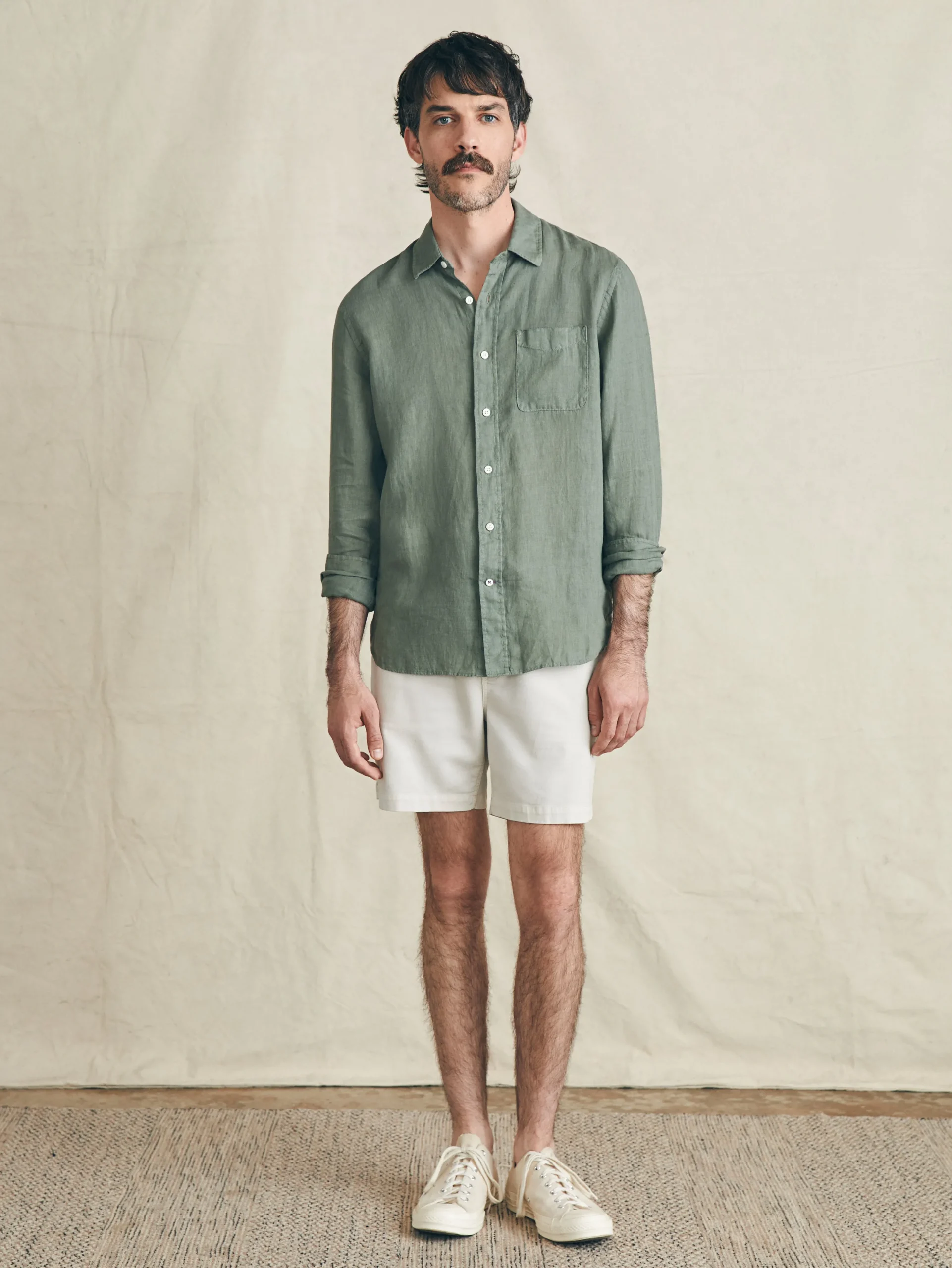 Shirts^Faherty Brand Laguna Linen Shirt - Desert Olive