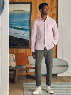 Shirts^Faherty Brand Laguna Linen Shirt - Lavender Melange