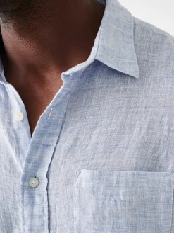 Shirts^Faherty Brand Laguna Linen Shirt - Light Blue Melange