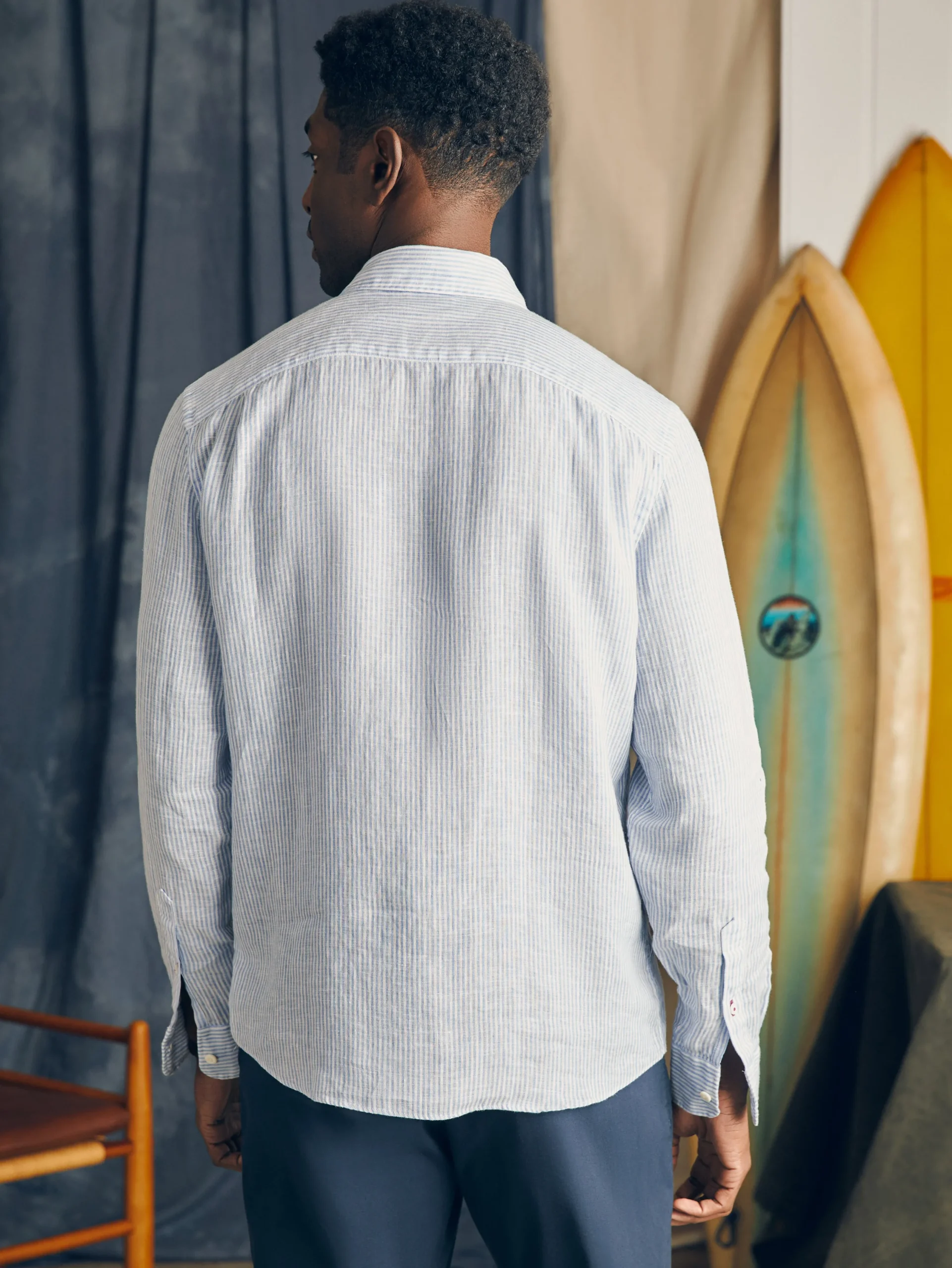 Shirts^Faherty Brand Laguna Linen Shirt - Summer Classic Stripe